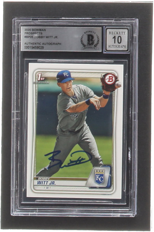 Bobby Witt Jr. Signed 2020 Bowman Prospects #BP25 RC (BGS | Autograph Graded BGS 10) - Rookie Card