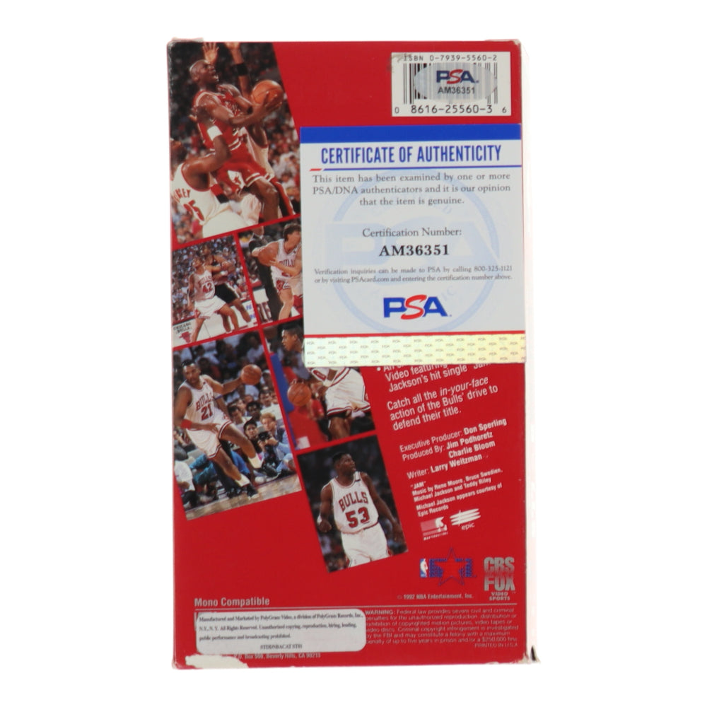 John Paxson Signed (PSA) "Untouchables: The Chicago Bull's Second Championship Season" VHS Tape Cover Inscribed "3x Champ!"