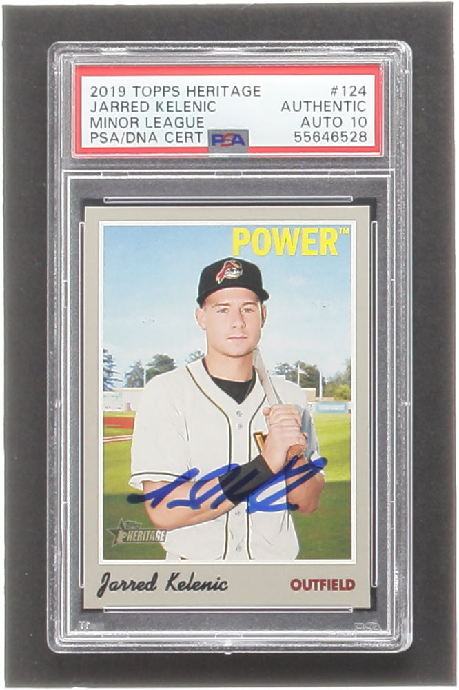 Jarred Kelenic Signed 2019 Topps Heritage Minors #124 RC (PSA | Autograph Graded PSA 10) - Rookie Card