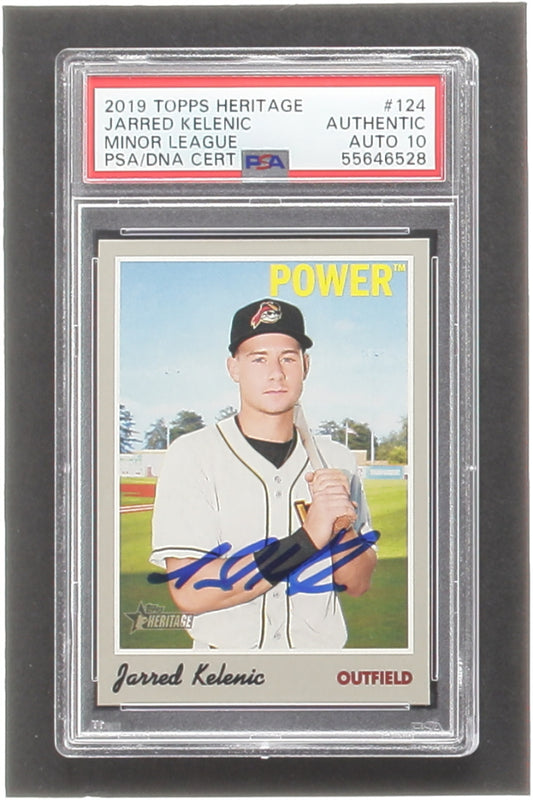 Jarred Kelenic Signed 2019 Topps Heritage Minors #124 RC (PSA | Autograph Graded PSA 10) - Rookie Card