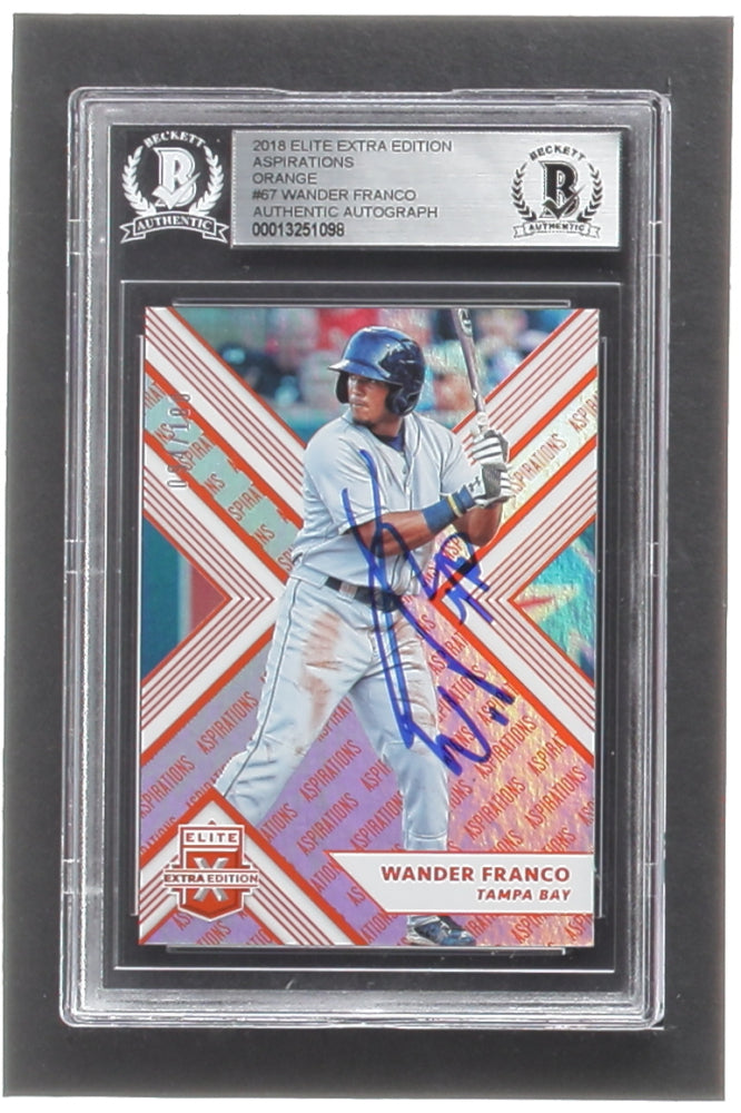 Wander Franco Signed 2018 Elite Extra Edition Aspirations Orange #67 RC #94/100 (BGS) - Rookie Card