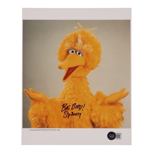 Caroll Spinney Signed (Beckett) "Sesame Street" 8x10 Photo Inscribed "Big Bird!" - Big Bird