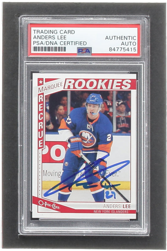 Anders Lee Signed 2013-14 O-Pee-Chee #559 RC (PSA) - Rookie Card