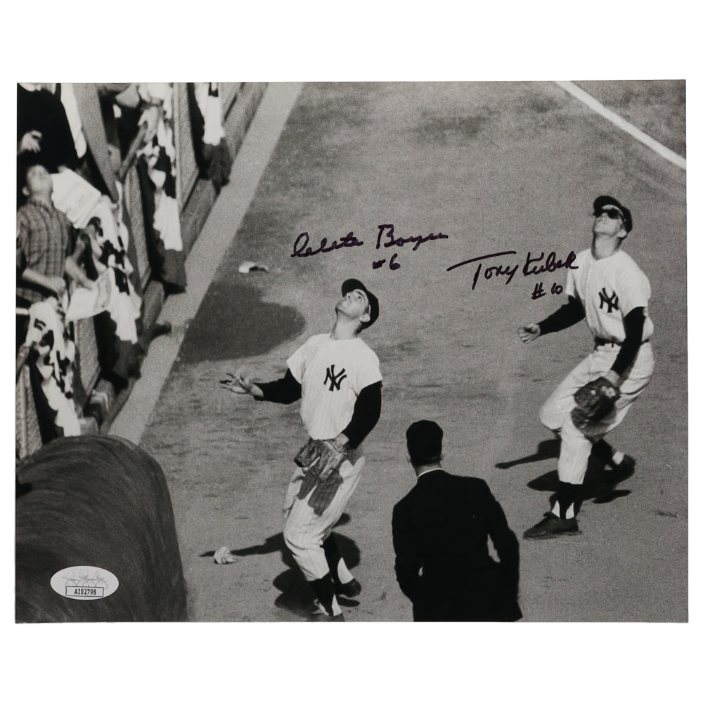 Tony Kubek & Clete Boyer Signed (JSA) Yankees 8x10 Photo