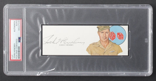 John Henebry Signed 2x5 Cut - US Air Force WWII (PSA)