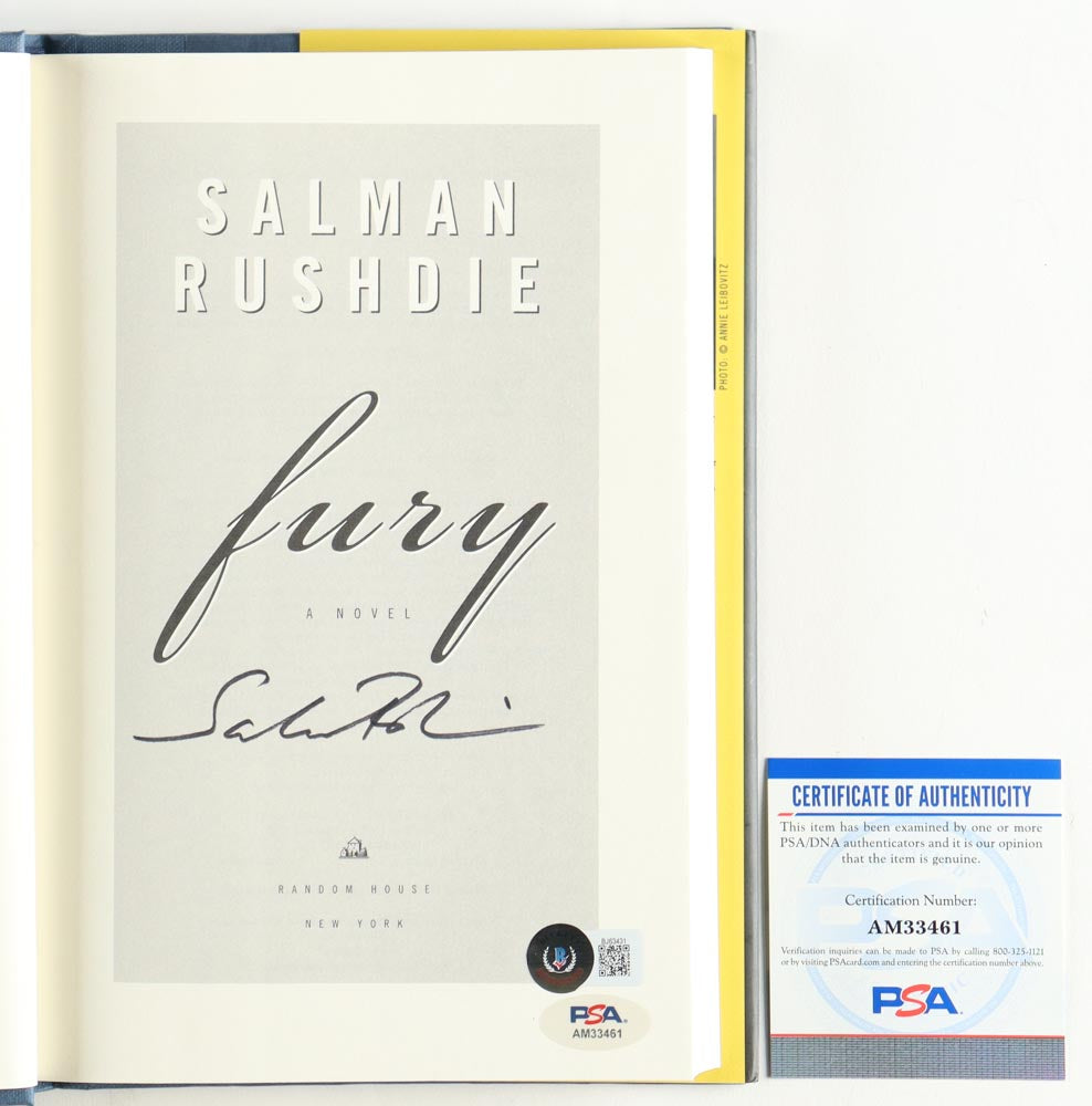 Salman Rushdie Signed "Fury" Hardcover Book (Beckett & PSA)