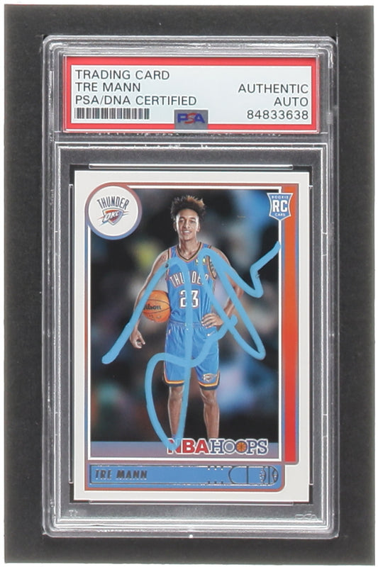 Tre Mann Signed 2021-22 Hoops #237 RC (PSA) - Rookie Card