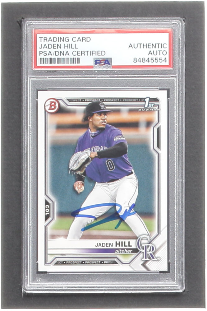 Jaden Hill Signed 2021 Bowman Draft #BD142 (PSA) - Rookie Card