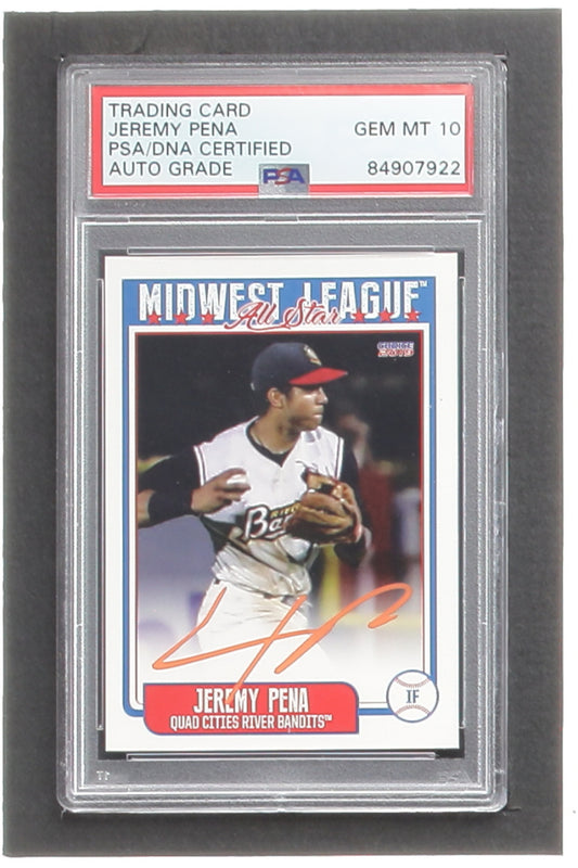 Jeremy Pena Signed 2019 Midwest League All-Stars Choice #58 RC (PSA) Autograph Graded (PSA) 10 - Rookie Card