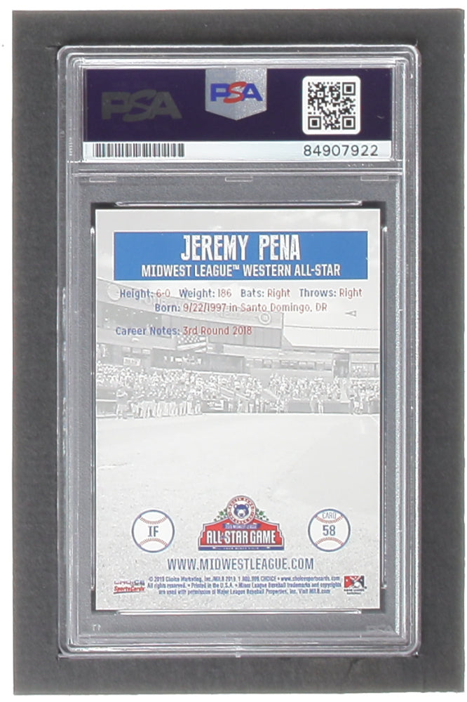 Jeremy Pena Signed 2019 Midwest League All-Stars Choice #58 RC (PSA) Autograph Graded (PSA) 10 - Rookie Card