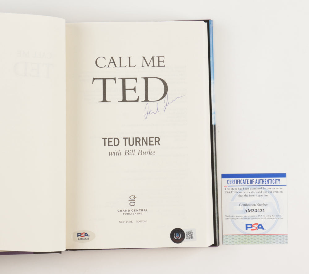 Ted Turner Signed (Beckett) "Call Me Ted" Hardcover Book - American Entrepreneur, Television Producer, & Media Proprietor