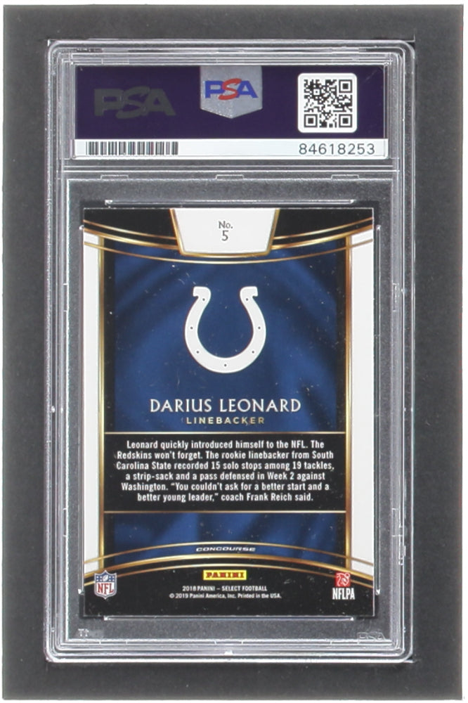 Darius Leonard Signed 2018 Select #5 RC - Autograph Graded (PSA) 10 - Rookie Card