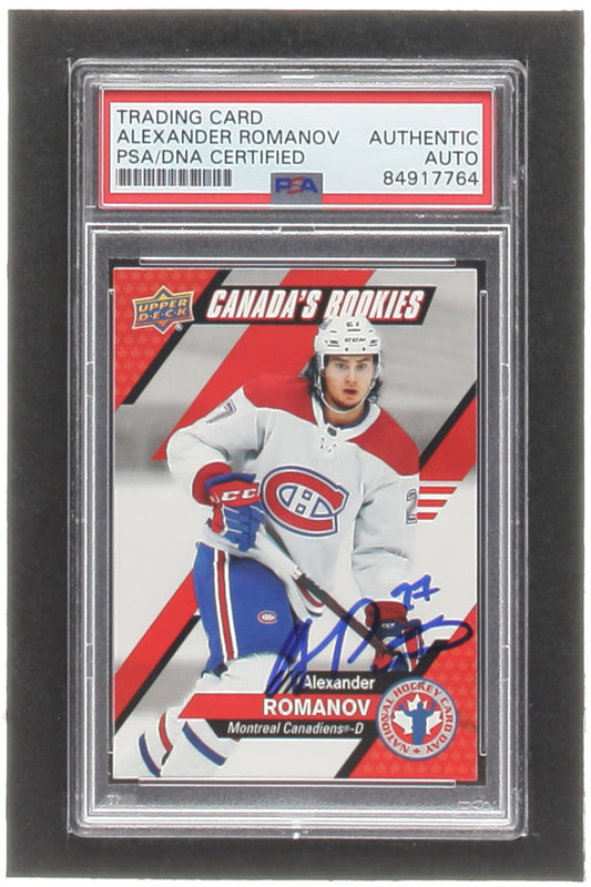 Alexander Romanov Signed 2020-21 Upper Deck National Hockey Card Day Canada #CAN4 RC (PSA) - Rookie Card