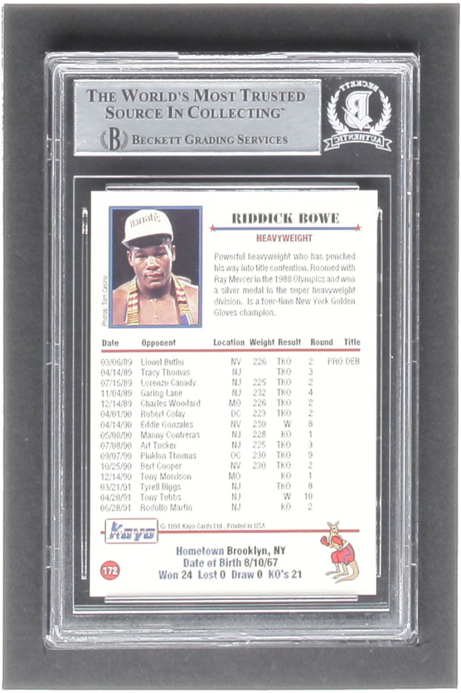 Riddick Bowe Signed 1991 Kayo #172 (BGS)