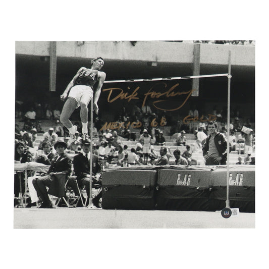 Dick Fosbury Signed (Beckett) Team USA 11x14 Photo Inscribed "Mexico 68 Gold"