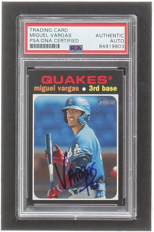 Miguel Vargas Signed 2020 Topps Heritage Minors #96 RC (PSA) - Rookie Card