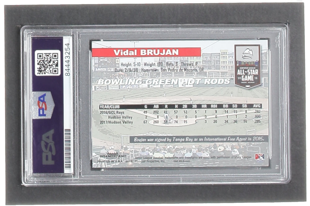 Vidal Brujan Signed 2018 Midwest League All-Star Game Eastern Division #5 RC (PSA) - Rookie Card