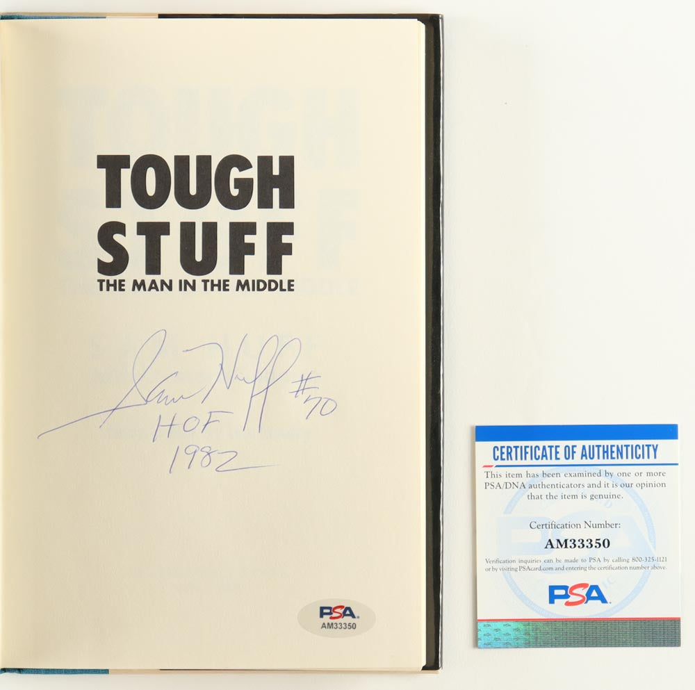 Sam Huff Signed (PSA) "Tough Stuff" Hardcover Book Inscribed "HOF 1982"