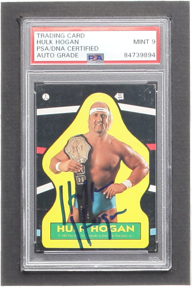 Hulk Hogan Signed 1985 Topps WWF Stickers #1 (PSA | Autograph Graded PSA 9)