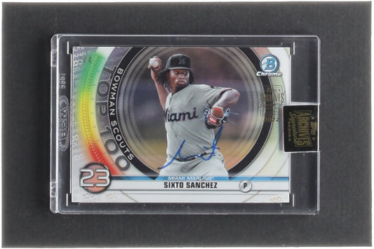 Sixto Sanchez 2022 Topps Archives Signature Series '20 Bowman Chrome Scouts Top 100 #BTP23 - RC #2/4 - Rookie Card