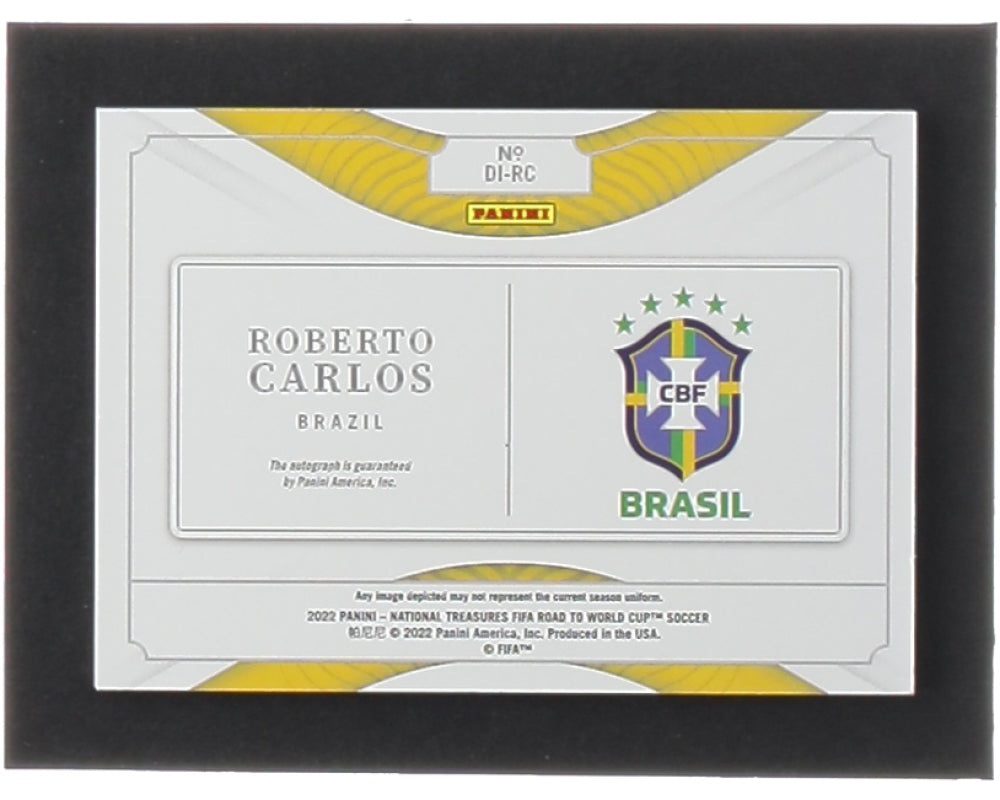 Roberto Carlos 2022 Panini National Treasures Road to the World Cup Definitive Ink #9 #21/99