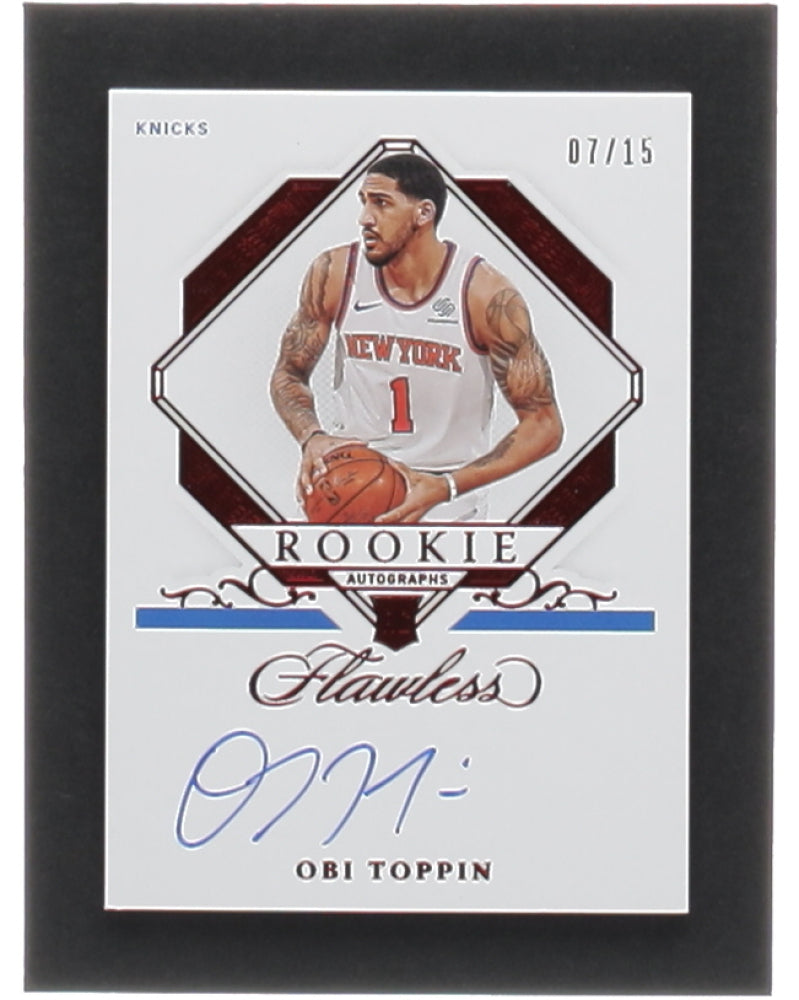 Obi Toppin 2020-21 Panini Flawless Rookie Autographs Ruby #16 RC #07/15 - Rookie Card