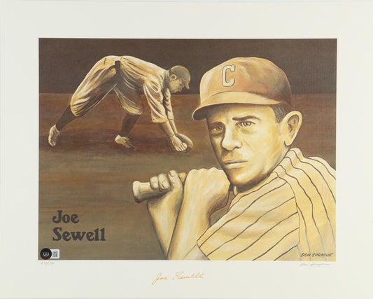 Joe Sewell Signed (Beckett) LE Indians 16x20 Lithograph Print - Limited Edition # / 750