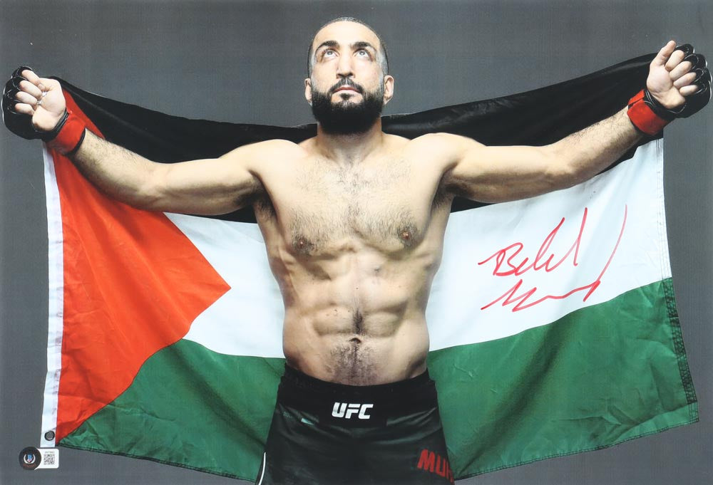 Belal Muhammad Signed (Beckett) UFC 13x18 Photo - Beckett Witnessed