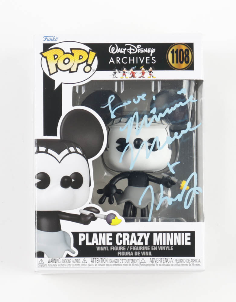 Kaitlyn Robrock Signed (JSA) "Walt Disney: Archives" Plane Crazy Minnie #1108 Funko Pop! Vinyl Figure Inscribed "Love, Minnie Mouse" - Voice of Minnie Mouse