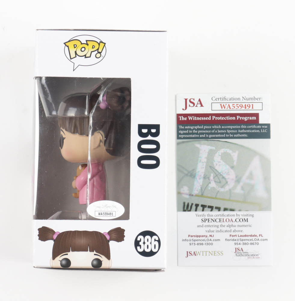 Mary Gibbs Signed (JSA) "Monsters Inc." #386 Boo Funko Pop! Vinyl Figure Inscribed "Boo" - JSA Witnessed