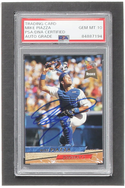 Mike Piazza Signed 1993 Ultra #60 RC - Autograph Graded PSA 10 - Rookie Card