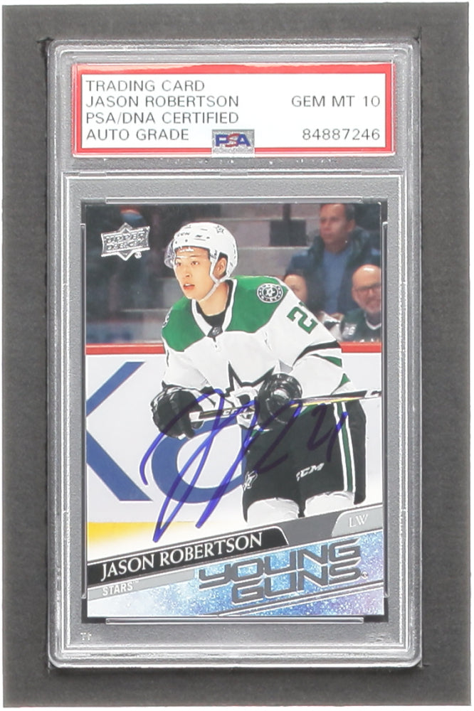 Jason Robertson 2020-21 Upper Deck #235 YG RC (PSA | Autograph Graded PSA 10) Rookie Card