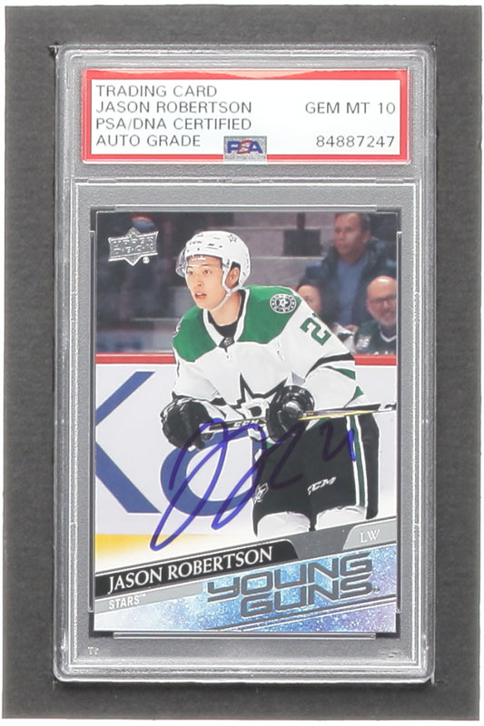 Jason Robertson 2020-21 Upper Deck #235 YG RC (PSA | Autograph Graded PSA 10) Rookie Card