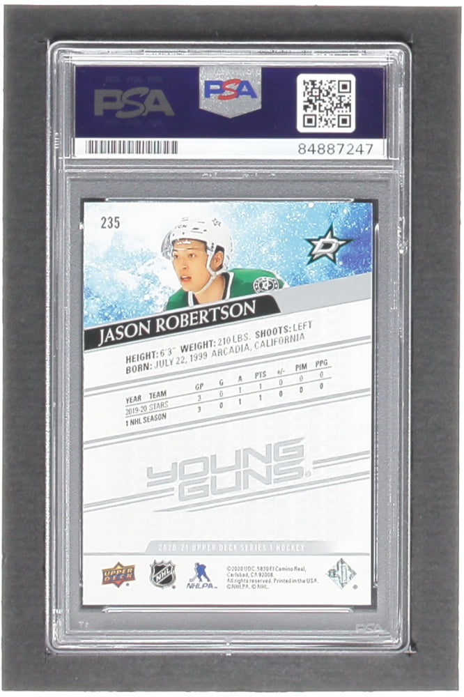 Jason Robertson 2020-21 Upper Deck #235 YG RC (PSA | Autograph Graded PSA 10) Rookie Card