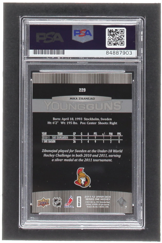 Mika Zibanejad Signed 2011-12 Upper Deck #229 YG RC - Autograph Graded PSA 10 - Rookie Card