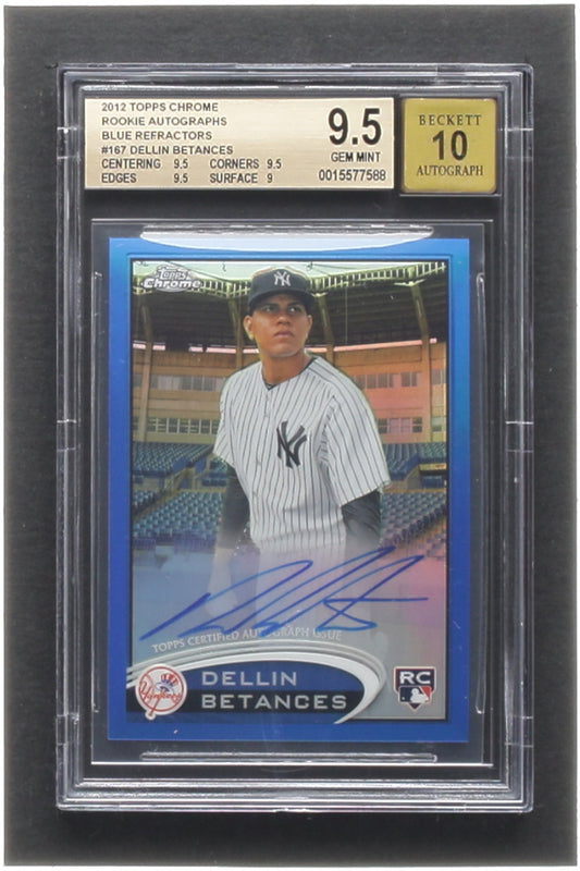 Dellin Betances 2012 Topps Chrome Rookie Autographs Blue Refractors #167 RC #162/199 -BGS 9.5 | Auto 10 - Rookie Card