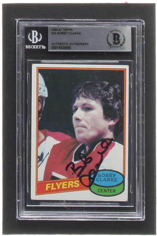 Bobby Clarke Signed 1980-81 Topps #55 (BGS)