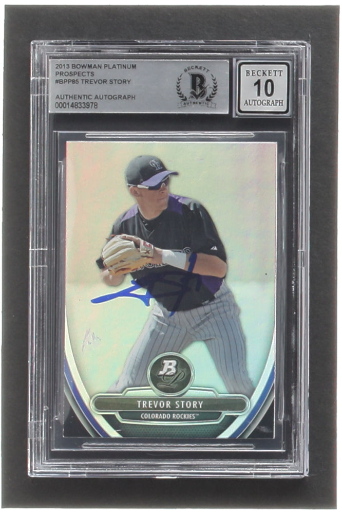 Trevor Story Signed 2013 Bowman Platinum Prospects #BPP85 RC (BGS | Auto Grade 10) Rookie Card