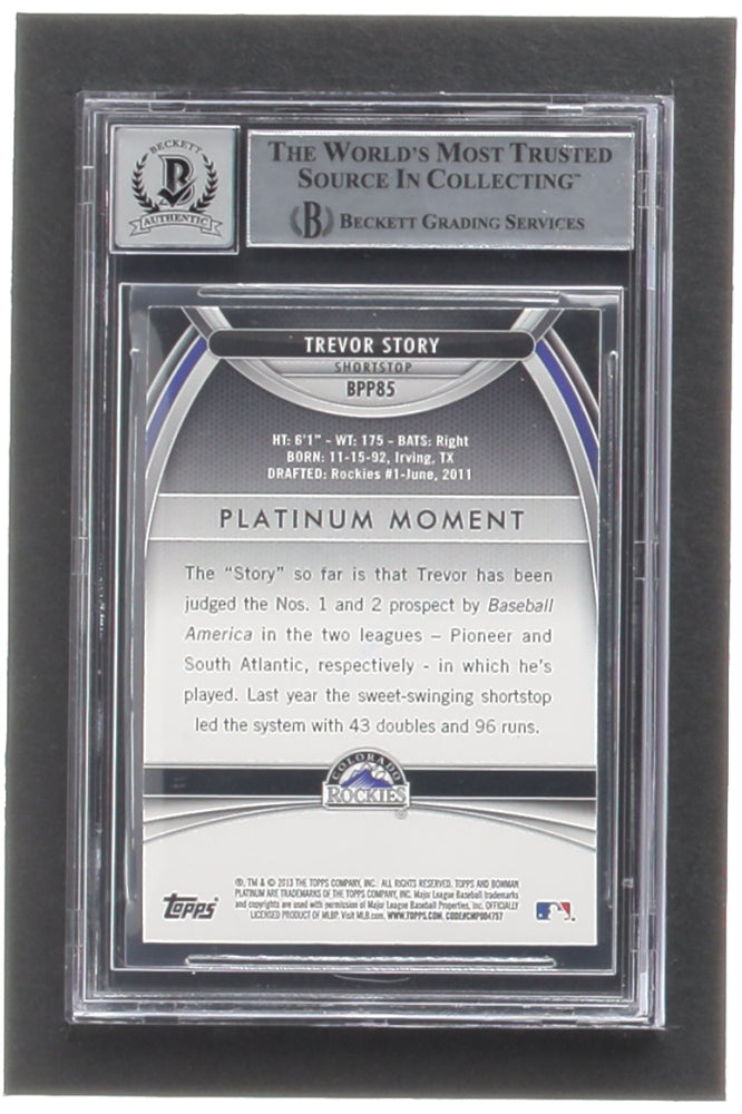 Trevor Story Signed 2013 Bowman Platinum Prospects #BPP85 RC (BGS | Auto Grade 10) Rookie Card