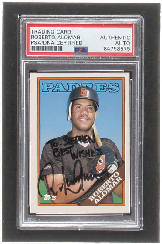 Roberto Alomar Signed 1988 Topps Traded #4T XRC (PSA) - Rookie Card