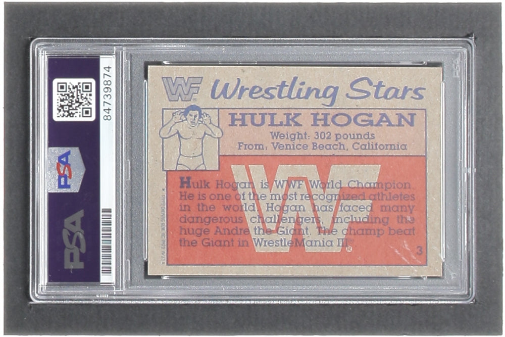 Hulk Hogan Signed 1987 Topps WWF #3 - Autograph Graded (PSA) 10