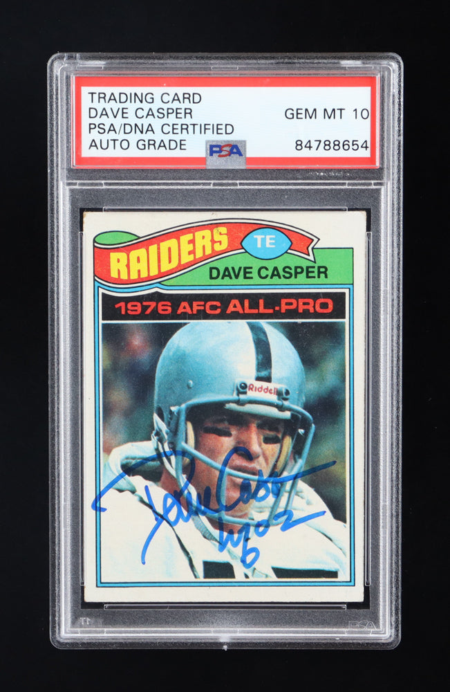 Dave Casper Signed 1977 Topps #380 RC - Autograph Graded (PSA) 10- Rookie Card