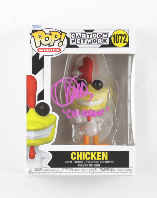 Charlie Adler Signed "Cartoon Network" #1072 Chicken Funko Pop Vinyl Figure Inscribed "Chicken" (OC Celebrity Marketing)