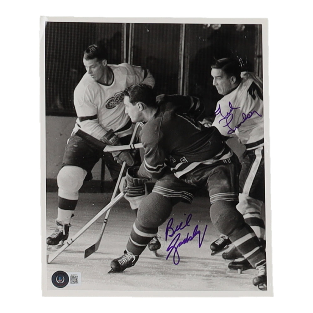 Ted Lindsay & Bill Gadsby Signed 8x10 Photo (Beckett)