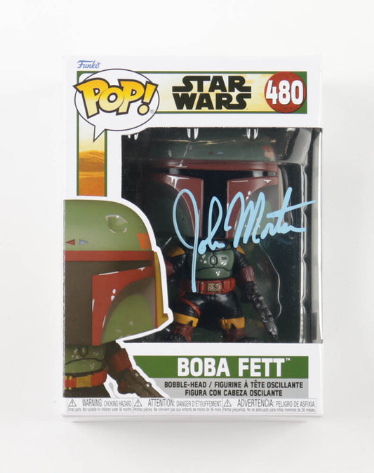 John Morton Signed "Star Wars" #480 Boba Fett Funko Pop! Bobble-Head Vinyl Figure (PA)