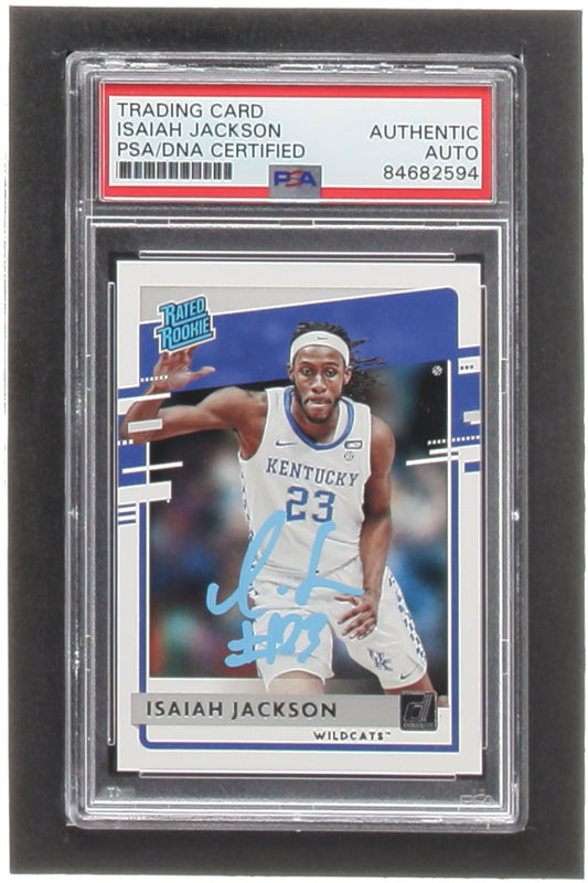 Isaiah Jackson Signed 2021-22 Panini Chronicles Draft Picks #42 / Donruss RC (PSA) Rookie Card