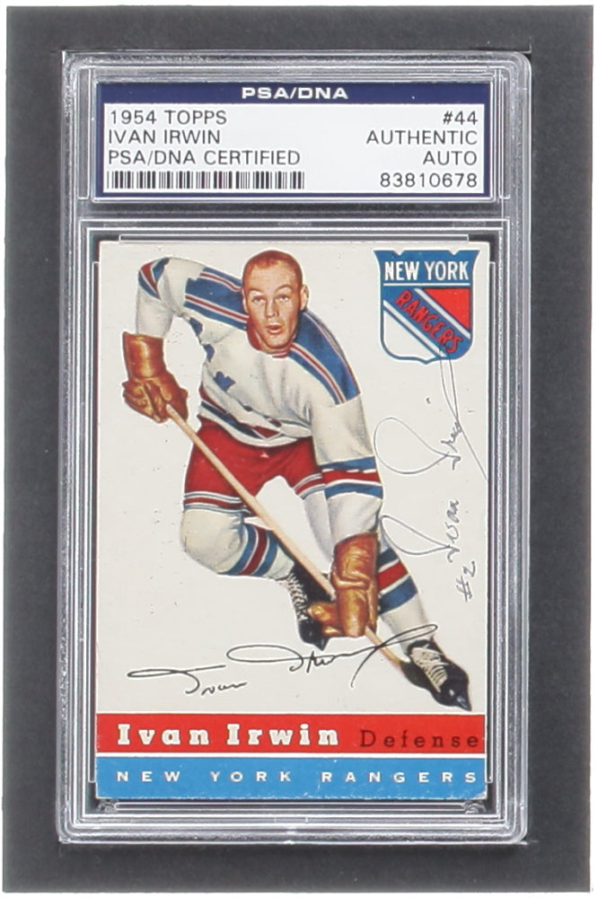 Ivan Irwin Signed 1954-55 Topps #44 RC (PSA) Rookie Card