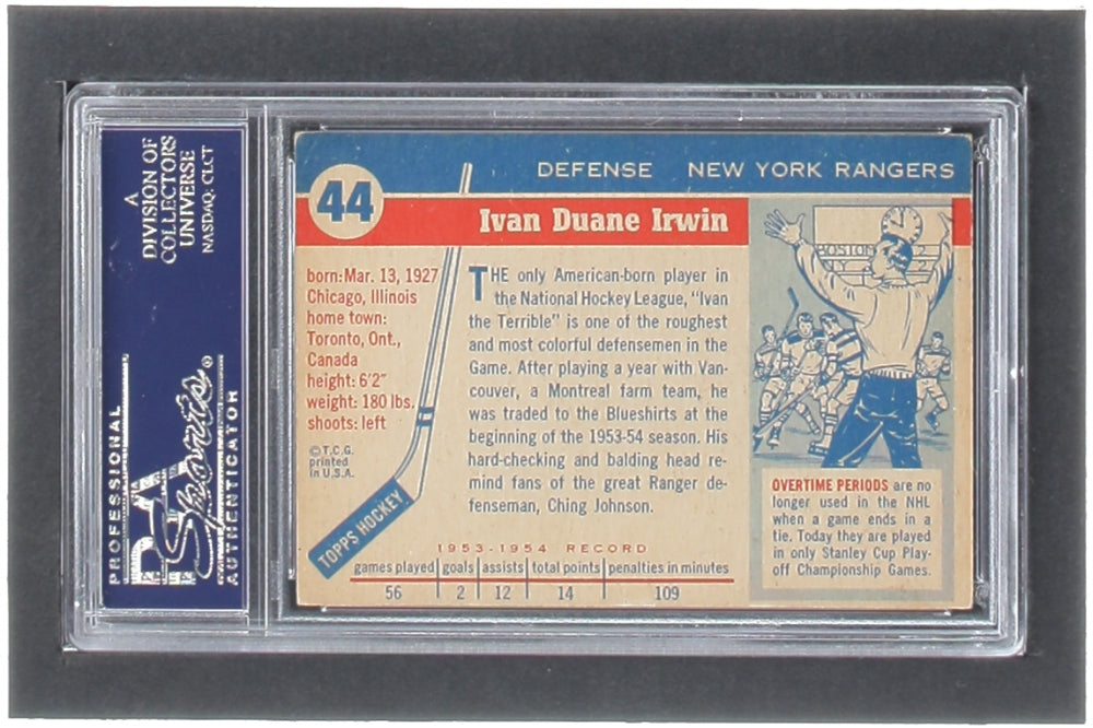 Ivan Irwin Signed 1954-55 Topps #44 RC (PSA) Rookie Card