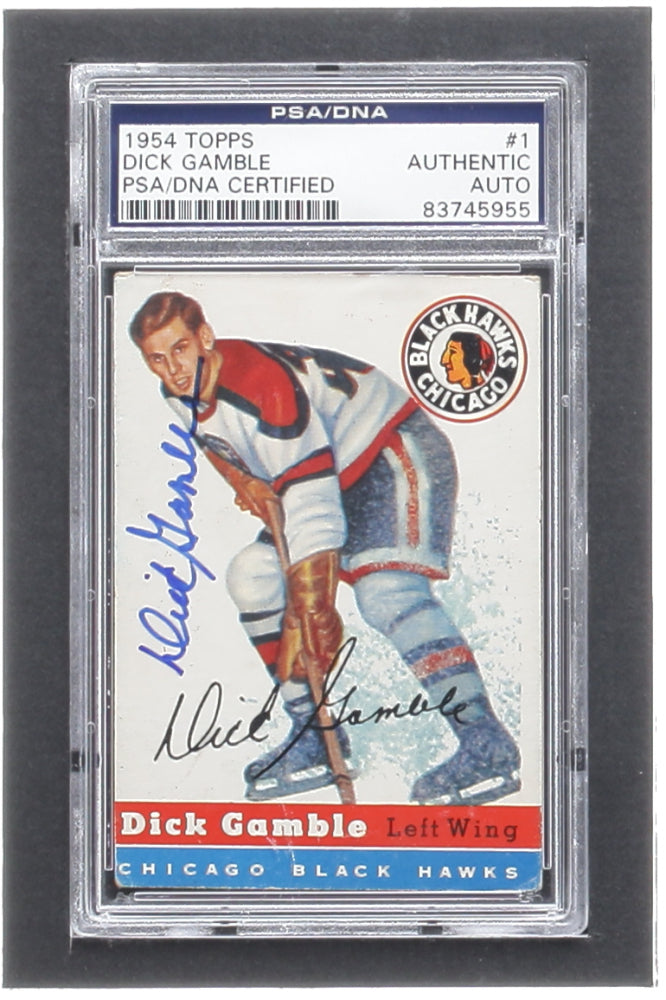 Dick Gamble Signed 1954-55 Topps #1 (PSA)