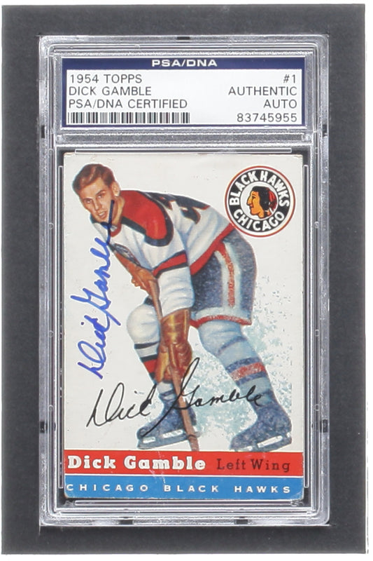 Dick Gamble Signed 1954-55 Topps #1 (PSA)